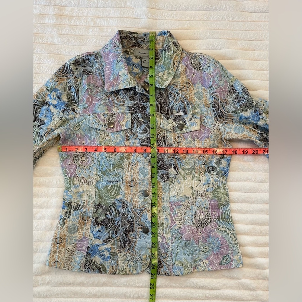 Analogy Multicolor Paisley Button-Up Jacket Size M - Picture 13 of 15